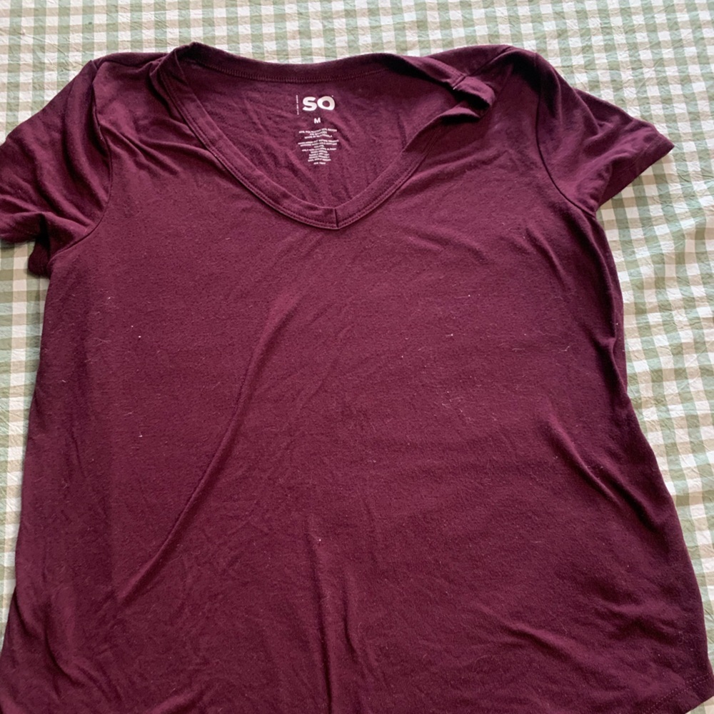 SO Women's Deep Burgundy Short Sleeve Tee